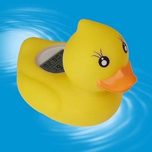 Rubber Duck Baby Bath Thermometer LED Display,Warning Alarm,Timer Baby Safety Water Bath Temp Thermometer for Bathtub Tube Pool Floating Toy Infants Newborn Toddlers Room Temperature Essentials