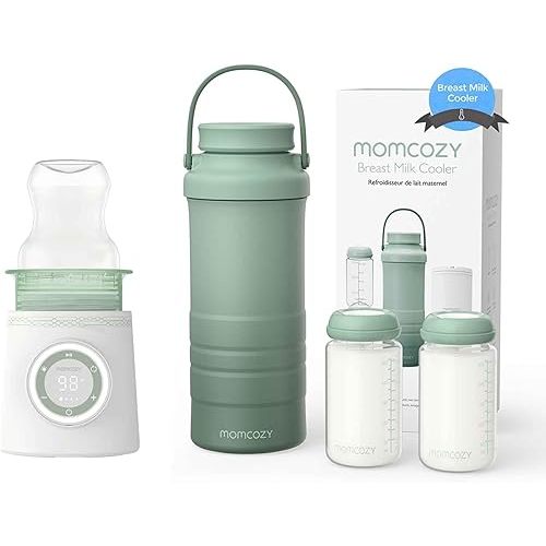 Momcozy 22oz Portable Breast Milk Cooler for Outdoor & Momcozy Portable Bottle Warmer for Travel