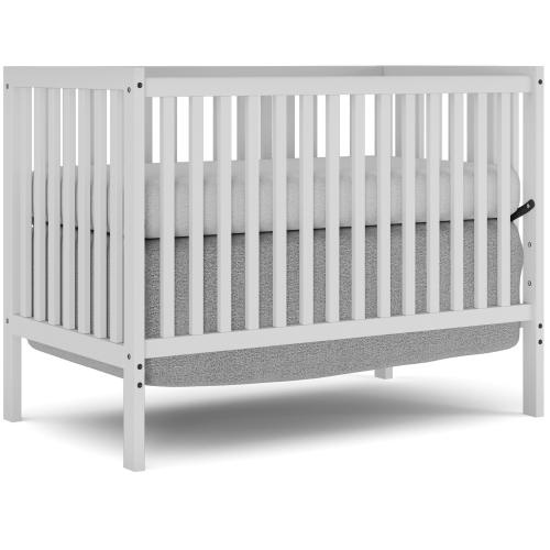 iRerts 5 In 1 Convertible Baby Crib, Wood Convertible Crib Toddler Bed with Wood Legs, Converts from Baby Crib to Toddler Bed, Fits Standard Full-Size Crib Mattress, Easy to Assemble, White
