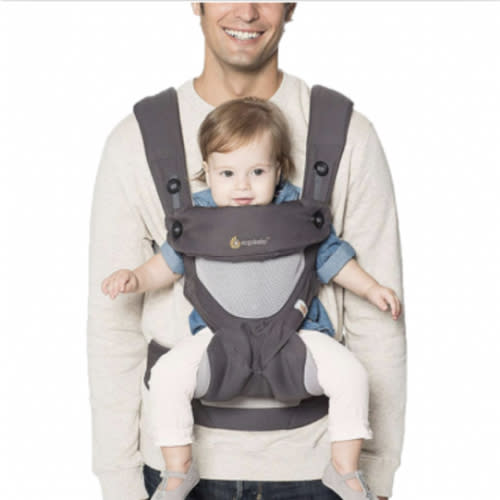 Ergobaby 360 All-Position Baby Carrier with Lumbar Support (12-45 Pounds), Carbon Grey, Cool Air Mesh