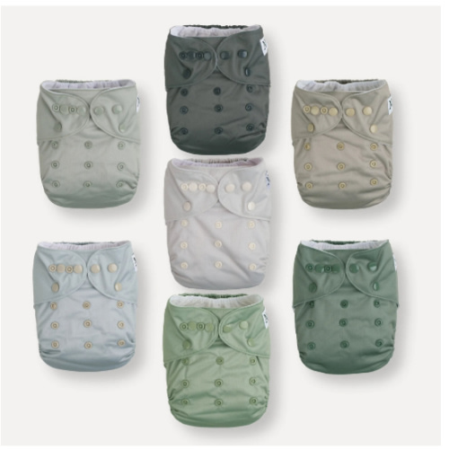 Morning Dew (set of 7 Pocket Diapers + Inserts)