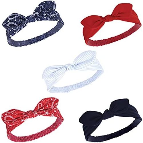 Hudson Baby Cotton and Synthetic Headbands, Size 0-24 Months