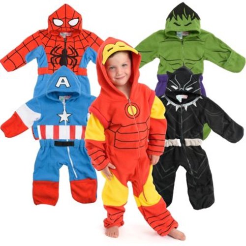 Cuddle Club One Piece Romper Hooded Fleece Onesie Jumper for Baby, Ironman 0 to 3 Months
