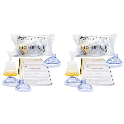 LifeVac Home Kit 2 Pack - Portable Suction Rescue Device, First Aid Kit for Kids and Adults, Portable Airway Suction Device for Children and Adults