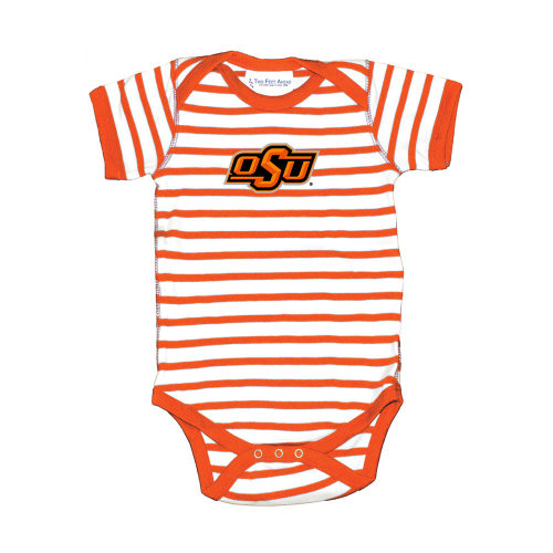 Oklahoma State Cowboys Baby Orange Skylar Short Sleeve One Piece