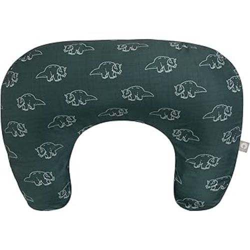 Boppy Nursing Pillow, Forest Green Dinos, Larger, More Supportive Pillow for Breastfeeding and Bottle Feeding; Firmer Fill, Higher Lift, Larger Area Than Original Nursing Pillow; JPMA Certified
