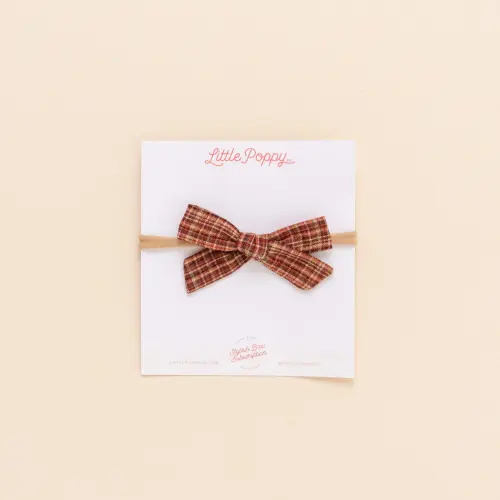 Scarlet Glen Plaid Headband Bow