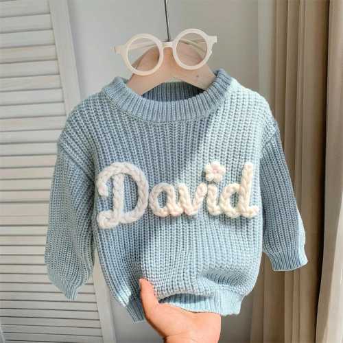 Custom Baby Name Sweater, Personalized Knit Crochet Gift, Baby Name Sweater, Knit Sweater,Personalized Baby Shower Gift, Back To School Gift
