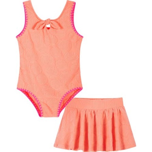 Kids' Terry Jacquard One-Piece Swimsuit & Skirt Set, 3Y