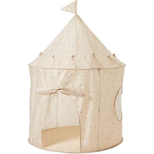 3 Sprouts Kids Play Tent - Sustainable Recycled Fabric – Fun Spacious Childs Playhouse for Indoor Games for Boys & Girls - Durable Fort Pop Up House for Toddlers & Children Age 3-10 - Terrazzo Beige