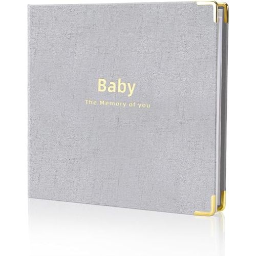 Baby book Baby Memory Book for baby boys and girls First 5 years baby book keepsake baby books (Grey)