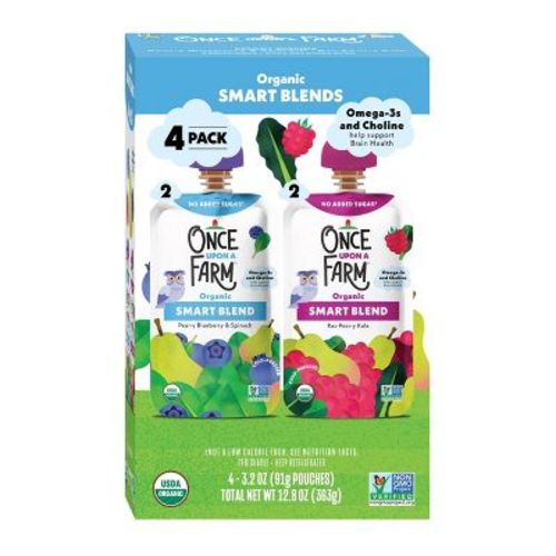 Once Upon A Farm Organic Smart Blend Kids' Snack Variety Pack - 12.8oz/4ct Pouches