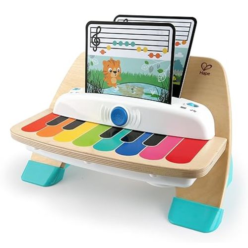Baby Einstein and Hape Magic Touch Wooden Toy Piano, Montessori Musical Learning Toy for Babies and Toddlers 6mo+