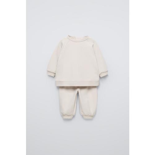 SWEATSHIRT AND JOGGER PANTS SET - Light beige | ZARA United States