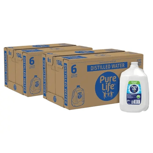 CAMEO Pure Life Distilled Water, 1 Gallon, Plastic Bottled Water 12 Bottles Of 1 Gallon Each (12 Total Gallons)