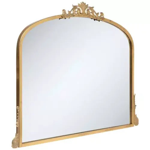 Antique Gold Ornate Metal Wall Mirror
