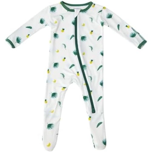 Bamboo Little Soft Baby Footie Pajamas, Baby Clothes, Newborn Sleepers, 95% Viscose and 5% Spandex, 0-24 Months