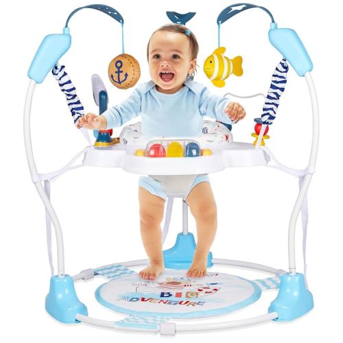 Baby Activity Center, Infant Jumpers and Bouncers with Music, Lights, Infant Toys, 360°Rotating Seat, 3 Adjustable Heights, Baby Play and Learning Center for 6+ Months
