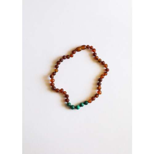 Raw Cognac Baltic Amber + Malachite || Necklace – CanyonLeaf