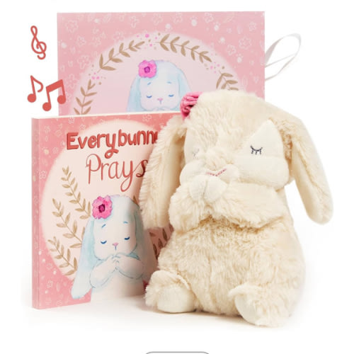 Tickle & Main Everybunny Prays The Praying Musical Bunny, Ideal Baptism & Holiday Gifts for Girls, Babies & Toddlers on Christmas & Thanksgiving (Pink, 7 in)