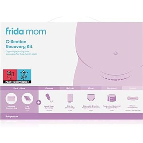 Frida Mom C-Section Recovery Must Have Kit for Labour, Delivery & Postpartum: Socks, Peri Bottle, Disposable Knickers, Abdominal Support Binder, Shower Wipes, Silicone Scar Patches, & Toiletry Bag : Amazon.com.au: Clothing, Shoes & Accessories