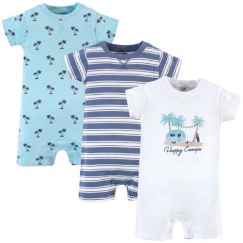 Touched by Nature Baby Boys Organic Cotton Rompers 3pk, Camper, 0-3 Months
