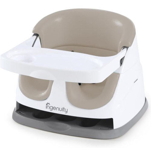 Ingenuity Baby Base 2-in-1 Booster Feeding and Floor Seat with Self-Storing Tray - Cashmere
