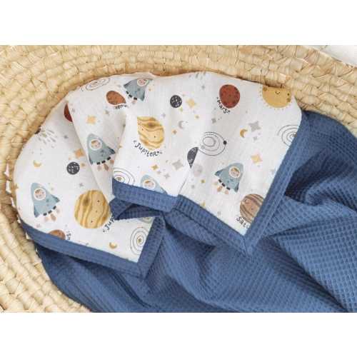 Baby Blanket Planets Solar System, Baby Boy Blanket with Name, Outer Space Nursery, Custom Name Blanket, Baby Shower Gift, Baby Boy Gift