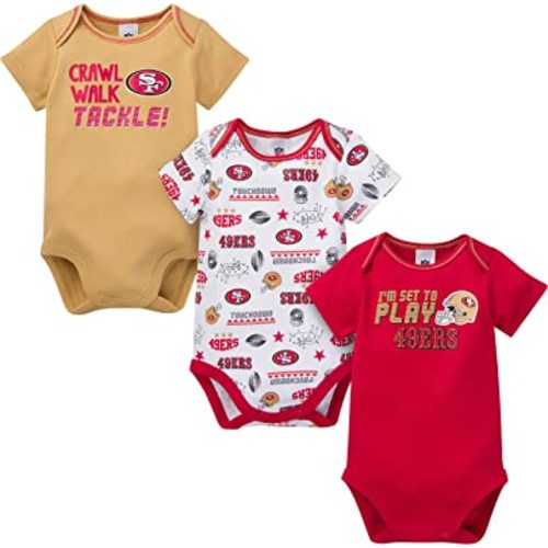 Nfl San Francisco 49ers Baby Girls' Onesies 3pk Set - 0-3m : Target