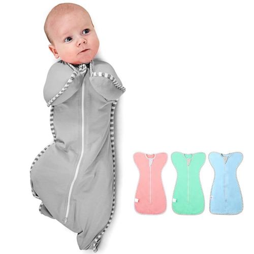 NARUTOO Swaddle Wrap for Baby, Newborn Boy or Girl Adjustable Sleep Sack 100% Breathable Soft Premium Cotton Suit for Kids Aged 0-3 Months (Grey)