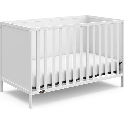 Graco Theo 3-in-1 Convertible Baby Crib (White) - GREENGUARD Gold Certified, Converts to Toddler Bed & Daybed, Fits Standard Full-Size Baby Crib Mattress, 4 Adjustable Mattress Heights
