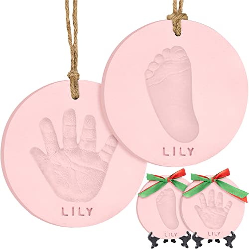 Baby Hand and Footprint Kit -Personalized Baby First Christmas Ornament,Baby Footprint Kit for Toddlers,Baby Keepsake Handprint Ornament Making Kit,Baby Shower Gifts for Newborns(Candy, Multi-Colored)