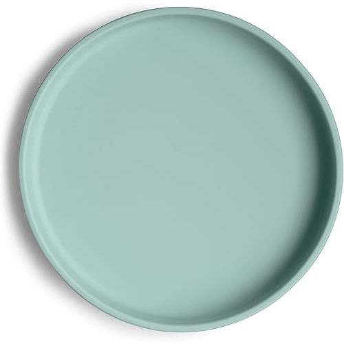 mushie Classic Silicone Suction Plate | BPA-Free Non-Slip Design (Cambridge Blue)