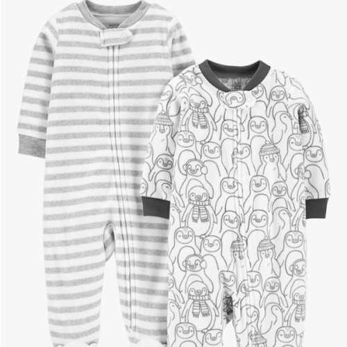 Simple Joys by Carter's unisex-baby 2-pack Neutral Fleece Footed Sleep and Play