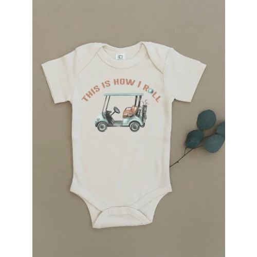 This Is How I Roll Golf Organic Baby Onesie & Toddler Tee, 3-6 months