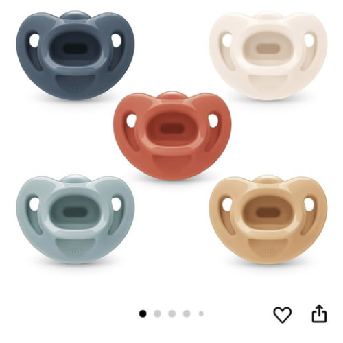 NUK Timeless Comfy Pacifier | 100% Silicone, One-Piece Design | BPA-Free, Gentle on Baby’s Skin | 5-Pack, for 0-6M