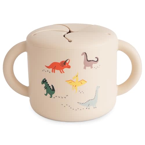 mushie Silicone Snack Cup | Spill Proof Food Container for Toddler and Baby (Dinosaurs)