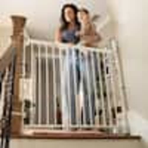 Summer Infant Stairway plus 46W Series Pressure/Hardware Mounted Safety Pet and Baby Gate, 32in.-48in. Wide, 32.5in. Tall - White 27903L3