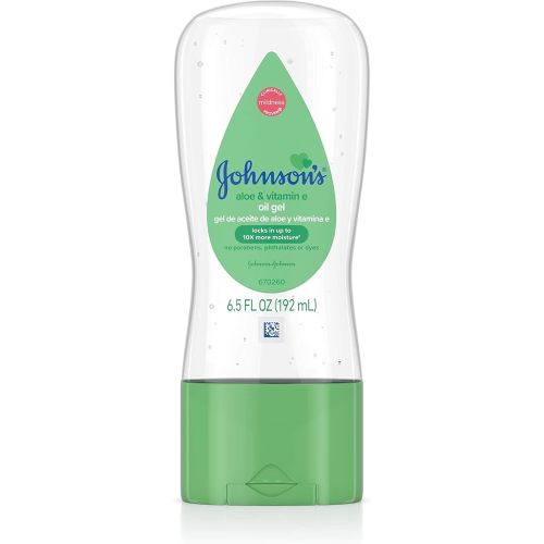 Johnson's Baby Oil Gel with Aloe Vera & Vitamin E, Hypoallergenic Baby Skin Care, 6.5 fl. oz