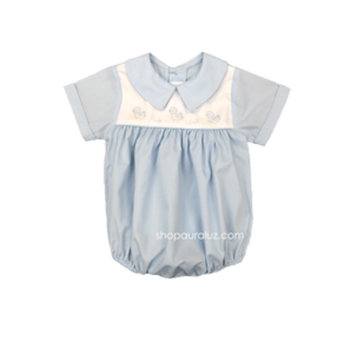 Auraluz Boy Bubble...Blue with boy collar and embroidered pull toy duc – AURALUZ