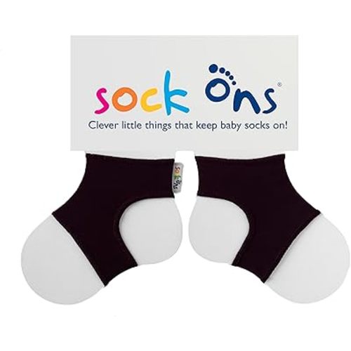 Sock Ons Clever Little Things That Keep Baby Socks On, Black, 6-12 Months