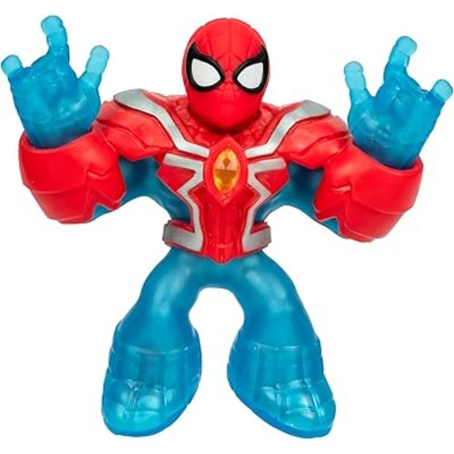 Heroes of Goo Jit Zu Marvel Infinity Armor Spider-Man, Stretchy Action Figure, Super Stretchy with Unique Squishy Metallic Gel Filling, Collect All 3