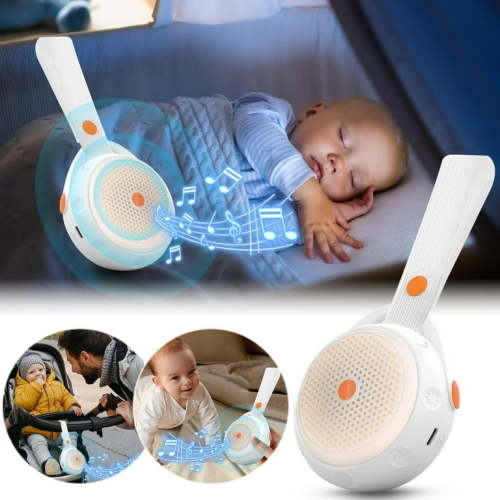 Baby White Noise Machine with Night Light - Portable Sleep Soother with 6 Natural Sounds, Rechargeable Battery, LED Breathing Light for Nursery, Travel & Bedtime