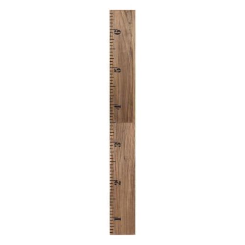 8" X 72" Growth Chart 6.5' Wood Wall Ruler Rustic Brown - Kate And Laurel: Metal Keyhole, Solid Wood, Ready To Hang