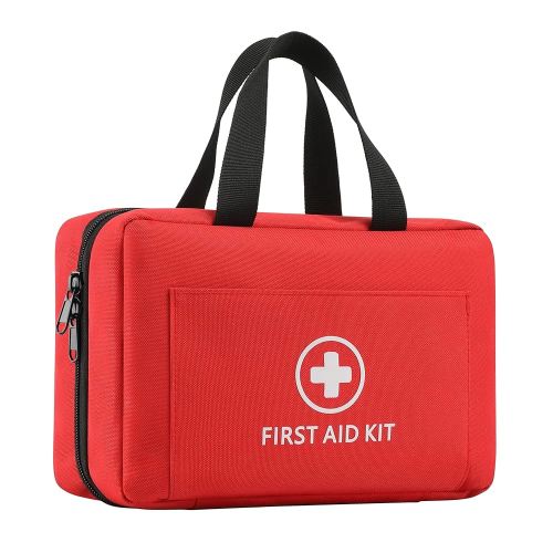 First Aid Kits for Home with Labeled Pockets, 450 Piece Well-organized Large Trauma Medical Kit, Travel, Sports, Business, Office, Portable Professional Emergency Bag Fully Stocked for Outdoor