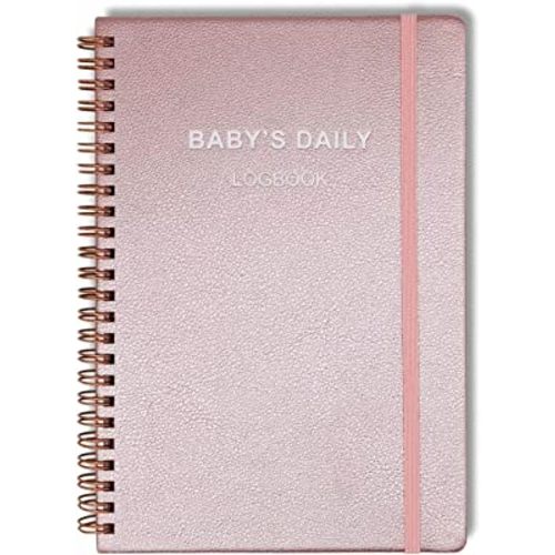Baby's Daily Log Book - Baby Planner for Newborn with 152 Pages for Feed, Sleeping, Diaper, Awake Time to Track Baby's Schedule - Rose PU Cover