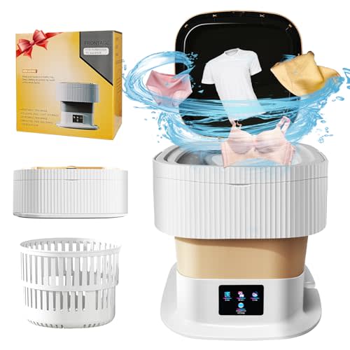 Portable Washing Machine, 12L Mini Washing Machine with 3 Cleaning Modes and Spin Basket, Small Washing Machine for Underwear, Baby Clothes, Socks, Folding Design for Apartments, Camping, Travel