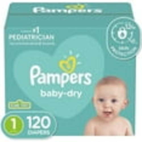 Diapers Newborn/Size 1 (8-14 lb), 120 Count - Pampers Baby Dry Disposable Baby Diapers, Super Pack