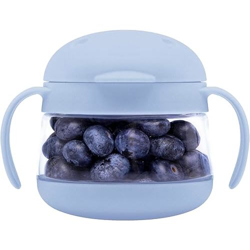 Ubbi Tweat No Spill Snack Container for Kids, BPA-Free Tritan, Toddler Snack Container, Cloudy Blue