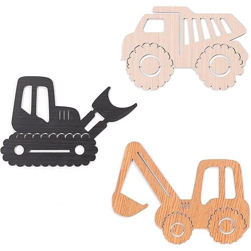 Wooden Construction Nursery Decor for Baby - Construction Pictures Wall Art, Baby Room Prints, Wooden Construction Wall Sign Decorations (Wooden Construction Wall Decor)